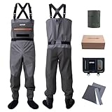 [Goture] ウェーダー ストッキング チェストハイ型 単色【水筒ホルダー付】透湿性 裏起毛チェストポケット付き 手の防寒保温 防水スマホケース フライパッチ付き チェストハイウェーダー フィッシングウェーダー 釣り 胴長 完全防水 耐水圧25000mm 透湿性7000g 通気 軽量 渓流/湖/海/サーフ XL 男性 女性 大人用