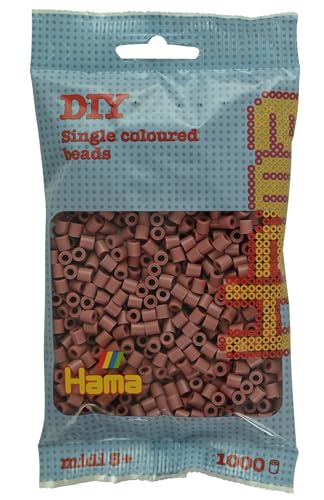 Hama Bag of Ironing Beads, Approx. 1000 Midi Beads, Mosaic Decoration for Children from 5 Years, Rosewood Red