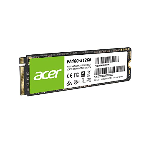 Image of Acer FA100 512GB PCIe Gen3 x4 NVMe 3D NAND SSD M.2 Internal SSD-3200MB /s R, 2200MB /s W Speed
