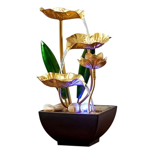 Fontaine De Bureau,Relaxation Zen avec Lumières LED - avec des Sons De Ruisseau Fontaines De Table Intérieures | pour Chambre Bureau Hôtel Salon Pièce...