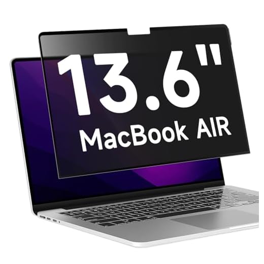 ANTOGOO V Upgrade Privacy Screen Filter Compatible with 2022-2024 Apple MacBook Air 13.6'' M2/M3 Chip, Removable Anti Blue Light Anti Glare Laptop Privacy Filter, No Magnetic No Glue