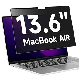 ANTOGOO V Upgrade Privacy Screen Filter Compatible with 2022-2024 Apple MacBook Air 13.6'' M2/M3 Chip, Removable Anti Blue Light Anti Glare Laptop Privacy Filter, No Magnetic No Glue