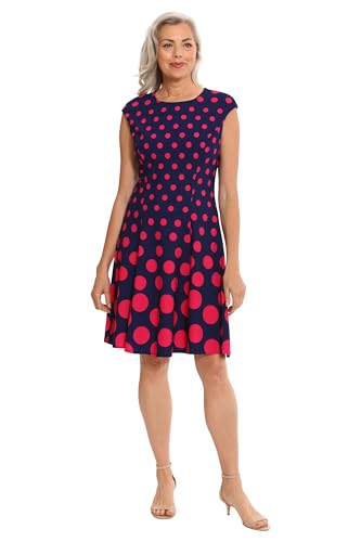 Image of London Times Womens Dresses Cap Sleeve Fit and Flare - Elegant Summer Cocktail Graduation Garden Party Wedding Guest Dress