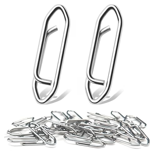 Qiifaiikooii 20 Pcs Fishing Power Speed Clips,High Strength Stainless Steel Fishing Stealth Clips for Fishing Lure Quick Change,Large Size