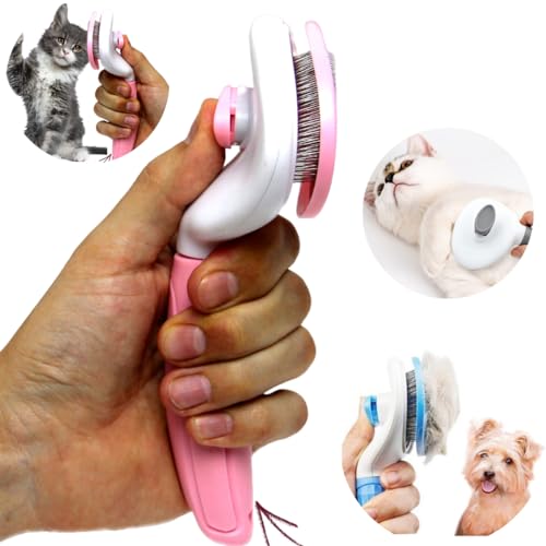 Escova Rasqueadeira Limpa e Tira Pelos Pet escova para gatos, escovas de limpeza autolimpantes para