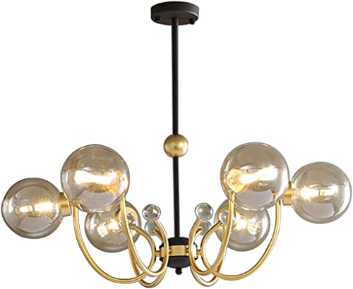 Lustre Magic Bean avec globe en verre ambre pour un éclairage chaleureux à 360°