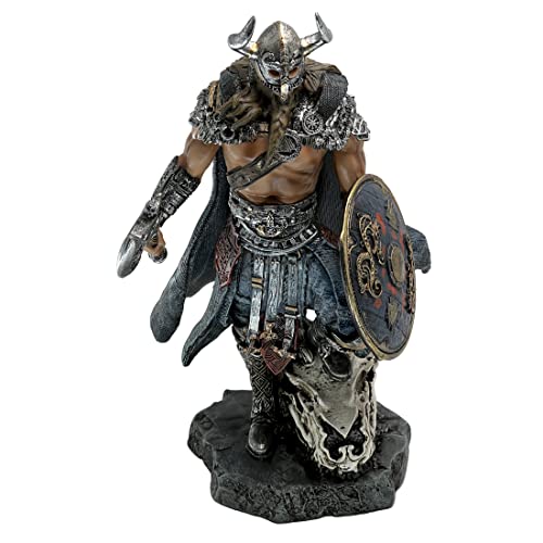 LOOYAR Resin Viking Warrior Thro Dragon Slayer Resin Statue Skulptur Ornament Figur Handwerk für Zuhause Haus Wohnzimmer Veranda Dekoration Büro Schreibtisch Schreibtisch Tischarrangement Geschenk Cover