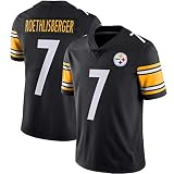 NFL Rugby Trikot Pittsburgh Steelers 7#19# Kurzarm T-Shirt Herren Teen Fan Edition Stickerei Atmungsaktives Sweatshirt,Black b7#,L