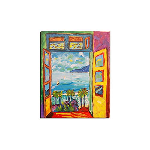 LTXMZ CéLèBre Peintre Matisse Affiche Paysage Murale Art Toile Tableau Peinture Bord De Mer Paysage Murale Tableaux pour Salon Chambre Decoration 40x60 Cm Pas De Cadre Cover