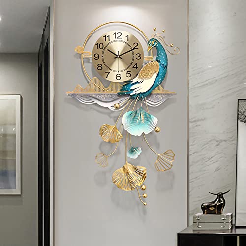 Horloge murale paon pour la décoration du salon et de la chambre
