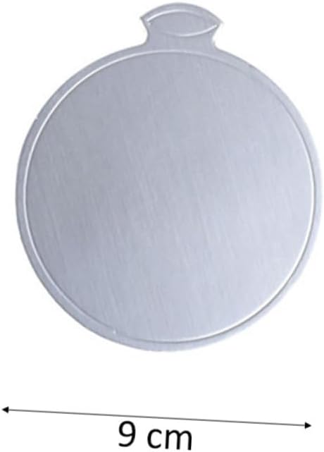 OUNONA 100Pcs Silver Round Cardboard Cake Serving Bases Disposable Mousse Trays for Cupcakes Pastries Cookies Dessert Display and Party Use