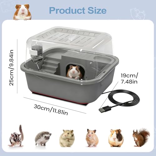 Cage pour hamster avec chauffage USB et roue de course silencieuse - 6