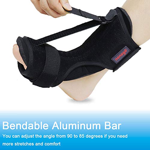 Plantar Fasciitis Night Splint Foot Drop Orthotic Brace, Adjustable Elastic Dorsal Night Splint for Plantar Fasciitis, Orthotic Brace Sleep Support Pain Relief from Tendonitis, Heel, Arch (Red)