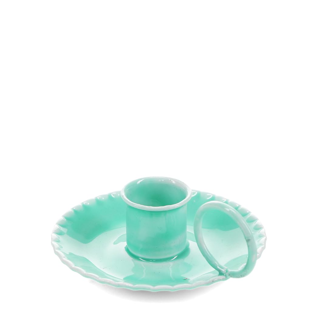 Rex London Bleu Cast Metal Candlestick With Enamel