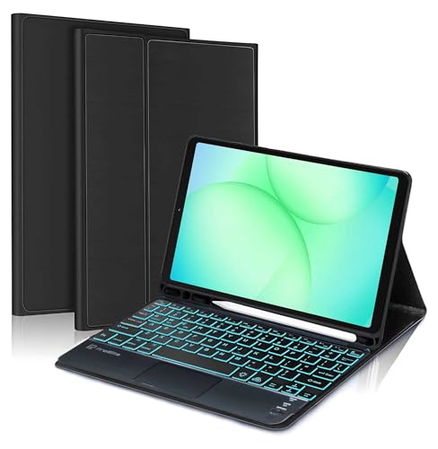 Image of ProElite TouchPad Keyboard case for Samsung Galaxy Tab A11 8.7 inch /A9 8.7 inch with S Pen Holder, Magnetic Detachable Wireless Bluetooth TouchPad Keyboard Built-in 7-Colors Backlit, Black