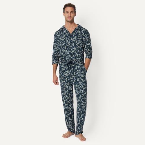 Image of Amazon Essentials x Sofia Grainge Men's Long Sleeve Relaxed Fit Breathable Modal Jersey Pajama Set, Loungewear