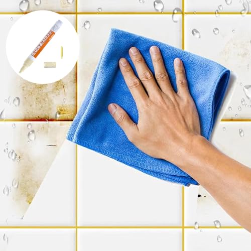 Bkemkri Fliesenstift, Fugenstift, Wasserfeste Lackstift, Fugen Reparatur Stift, Fugen Reparatur Stift mit Ersatzspitze, für Küchen und Badezimmern Fliesen Wand Boden Fugen Reparatur (Beige)