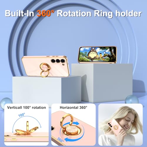 Coque Samsung S23 Plus rose bague rotative idée cadeau idéal