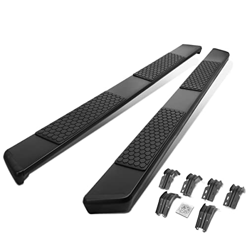 5.5 Inches Side Step Nerf Bar Running Boards Compatible with Ford F-250 F-350 F-450 F-550 Super Duty Extended Cab 99-16, Stainless Steel, Black Powdercoated