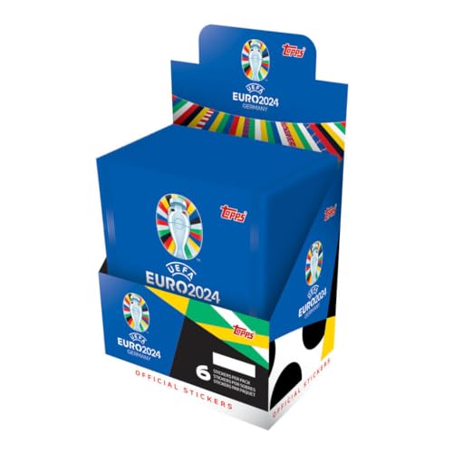 Topps Colección oficial de Stickers EURO 2024 - Full Box (50 paquetes). 6 stickers por paquete (300 stickers)