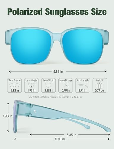 Image of Bircen Polarized Mens Sunglasses: UV Protection Black Blue Shades for Men Sport Driving with Al-Mg Metal Frame