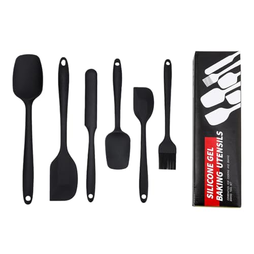 Raclette de bol en silicone, raclette à spatule en silicone, lot de 6 raclettes en silicone de qualité alimentaire | Raclette de cuisine haute résistance à la chaleur pour la cuisson, le mélange et la