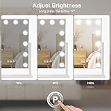 CROWNSHOP Makeup Mirror with Lights, Hollywood Vanity Mirror with 3 Colors Lighting Modes, Touch Control, 360°Ratation, Dimmable 12 LED Bulbs Lighted Makeup Mirror for Dressing Room & Bedroom - Image 4