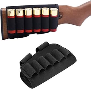 ACEXIER Tactical 6 Round Shotgun Buttstock Ammo Holder 12/20 Ga Bullet Carrier Military Hunting Airsoft Rifle Butt Stock C...