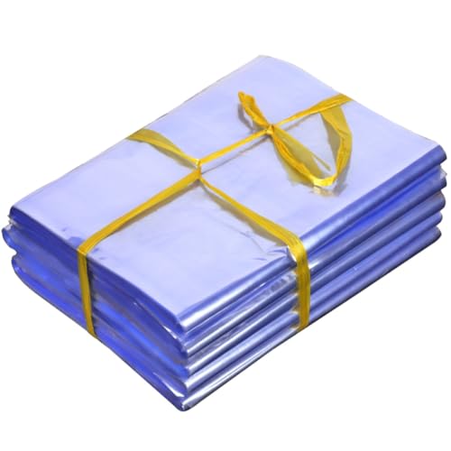 UKCOCO Paquet Thermorétractables Bleus en Pp Fonction de Scellage 100 100 Pièces pour Emballage Industriel Adaptés pour Supermarché et Usage Polyvalent
