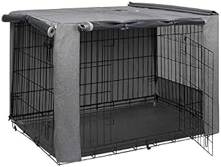HiCaptain Folding Metal Dog Crate Cover for 36 Inch Wire Pet Cage(Two-Tone Gray)