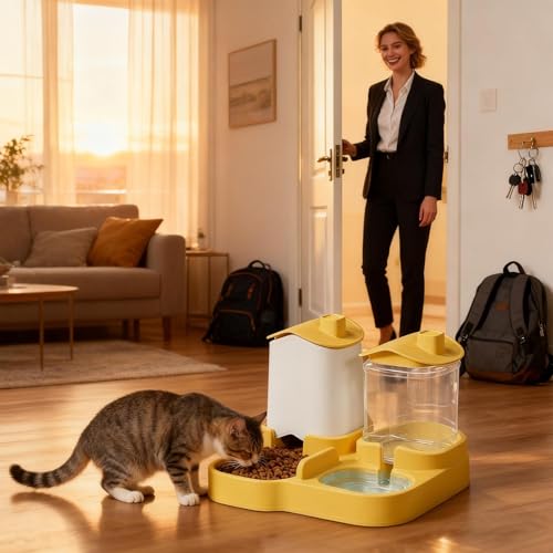 Mangeoire et abreuvoir automatique chat avec distributeur d'eau chien