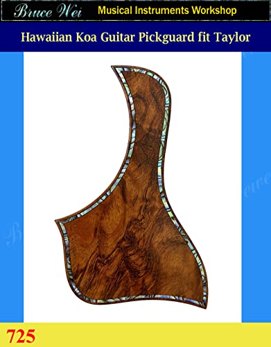 Bruce Wei, Guitar Part - Hawaiian Koa Pickguard W/Abalone Inlay (725) #TOP1