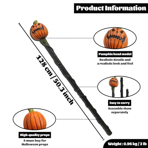 Bâtons de marche de style Halloween robustes avec manche de sorcière et design facile à transporter