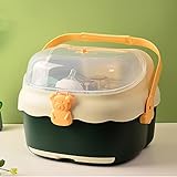 [ＶＡＮＤＲＯＵＰ] カップラック 哺乳瓶乾燥ラック 哺乳びんホルダー 水切りブランケット デザイン3 蓋付き ほこり防止 省スペース 水筒用 コップ用 コップ傷防止 A お手入れ簡単 出産祝い かわいい 防塵 防虫 食器ドレンバスケット タテ置き 哺乳瓶立て