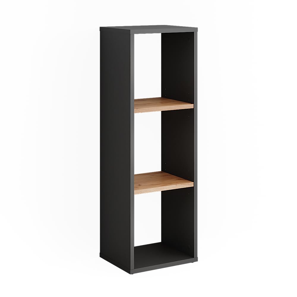 Vicco Estantería de pie Orlando, Antracita/Roble Dorado, 30 x 90.5 cm, con estantes Ajustables para un Uso Flexible