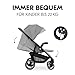 hauck Shop N Care, Grey - Kinderbuggy mit Liegefunktion ab Geburt bis 22 kg, Becherhalter und Snack Tablett, Klein Zusammenklappbar, UV Schutz 50+, XL Korb bis 3 kg