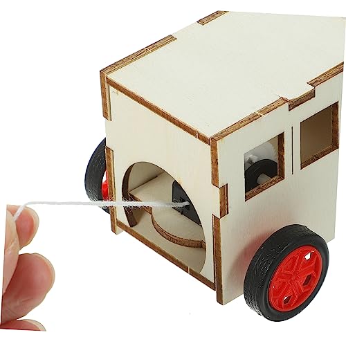 Totority Brinquedo De Construção De Carro De Madeira Modelo De Veículo De Vento Para Crianças Faça V