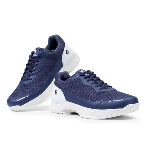 Image of FitVille Wide Pickleball Shoes for Men Tennis Shoes Sneakers for All Court Racquetball Athletic Shoes for Racquet Sport | Arch Support & Wide Toe Box