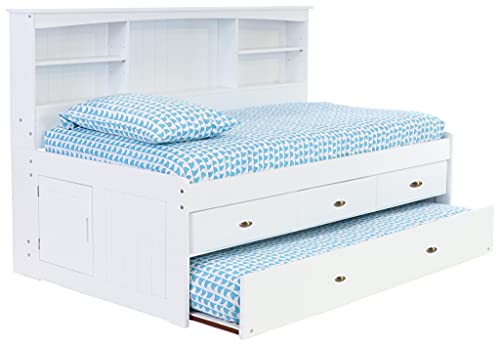 Discovery World Furniture Twin Bookcase Daybed with 3 Drawers & Trundle White - Thumbnail 5