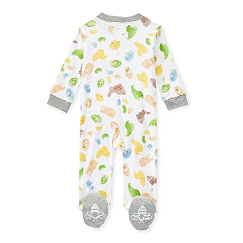 Image of Burt's Bees Baby unisex-baby Sleep & Play, Organic One-piece Romper-jumpsuit Pj, Zip Front Footed Pajama