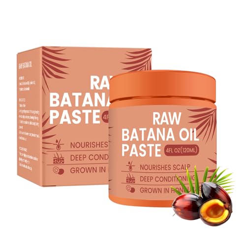 Raw Batana Oil Paste - Batana Hair Oil for Hair Growth - Raw Batana Oil Paste Mask for Nourishing Moisturizing & Smoothing Hair Repair Split Ends Restore Shine 120ml/4 Floz