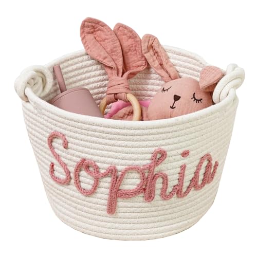 Personalized Baby Shower Gift Basket- Handcrafted Rope Cotton Basket with