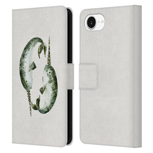 Étui portefeuille en cuir narvals pour iPhone 16e Cat Coquillette