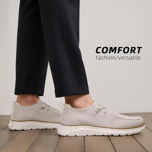 Image of Mens Boat Loafers Slip-on Casual Mesh Walking Shoes Business Oxfords Sneakers Work Lightweight Comfortable Soft Sole