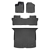 SMARTLINER Custom Fit Floor Mats 2 Rows and Cargo Liner Behind 2nd Row Set Black for 2019-2021 Honda Passport