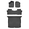 SMARTLINER Custom Fit Floor Mats 2 Rows and Cargo Liner Behind 2nd Row Set Black Compatible with 2019-2021 Honda Passport