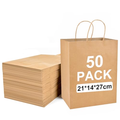 Sac en papier marron 21x14x27 cm pour emballer vos cadeaux de fête