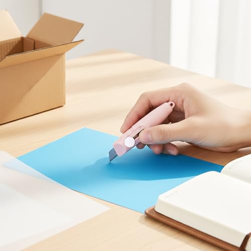 6 Stück Mini Cuttermesser Set Klein Utility Messer für Büro,Tragbarer Kartonöffner Box,Brieföffner zum Schneiden von Pappe,Papier,Schachteln und Umschlägen