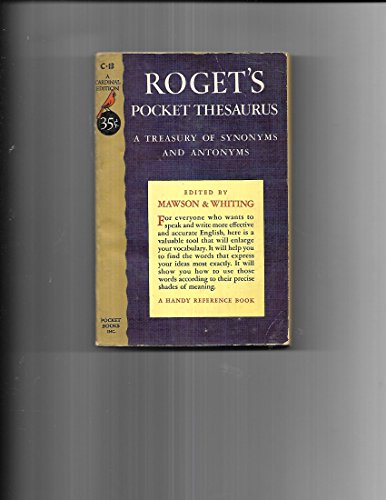 Roget's Pocket Thesaurus B000RAK1T8 Book Cover