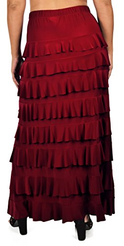 Dare2BStylish Women Waterfall 8 Tiered Boho Layered Maxi Skirt | Reg & Plus Sizes3